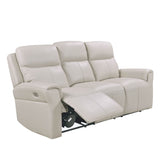 Rosslare Leather 3 Seater Electric Recliner Beige - 2