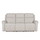 Rosslare Leather 3 Seater Electric Recliner Beige - 3