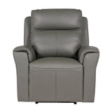 Rosslare Leather Electric Recliner Armchair Grey - 3