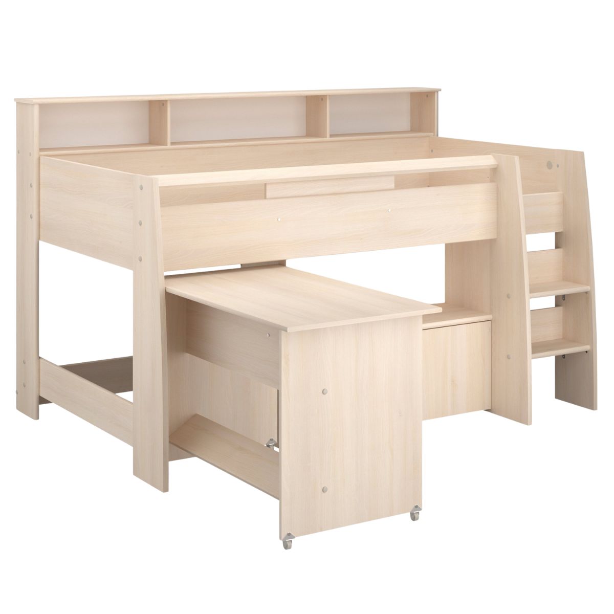 SIEBB-OA - Sienna Light Oak Mid Sleeper Bed with Desk - 3