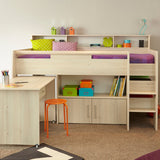 SIEBB-OA - Sienna Light Oak Mid Sleeper Bed with Desk - 5
