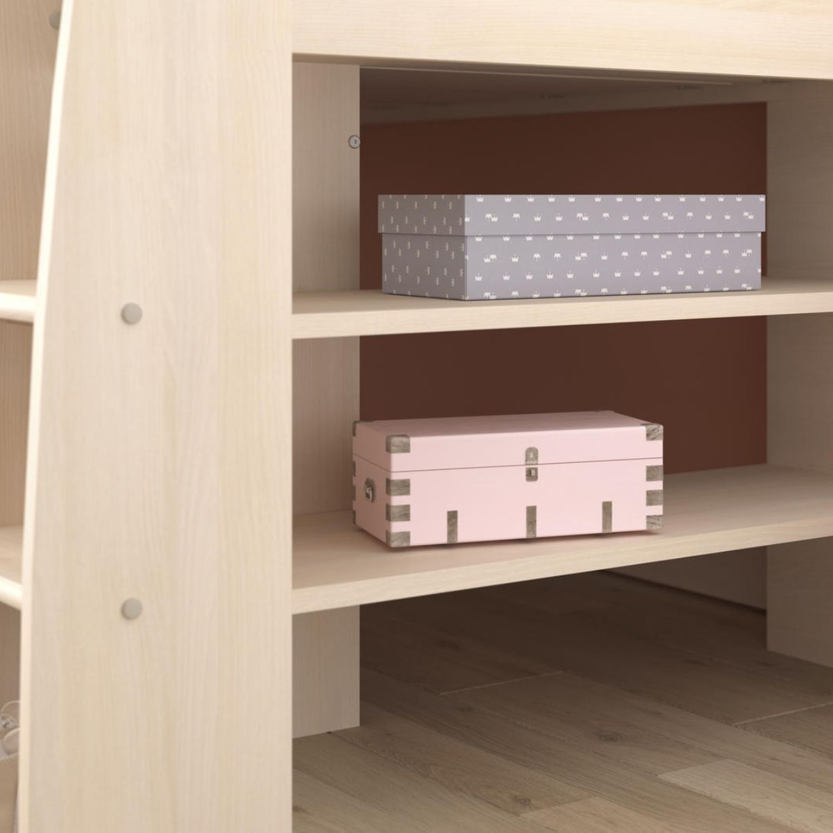 SIEBB-OA - Sienna Light Oak Mid Sleeper Bed with Desk - 9