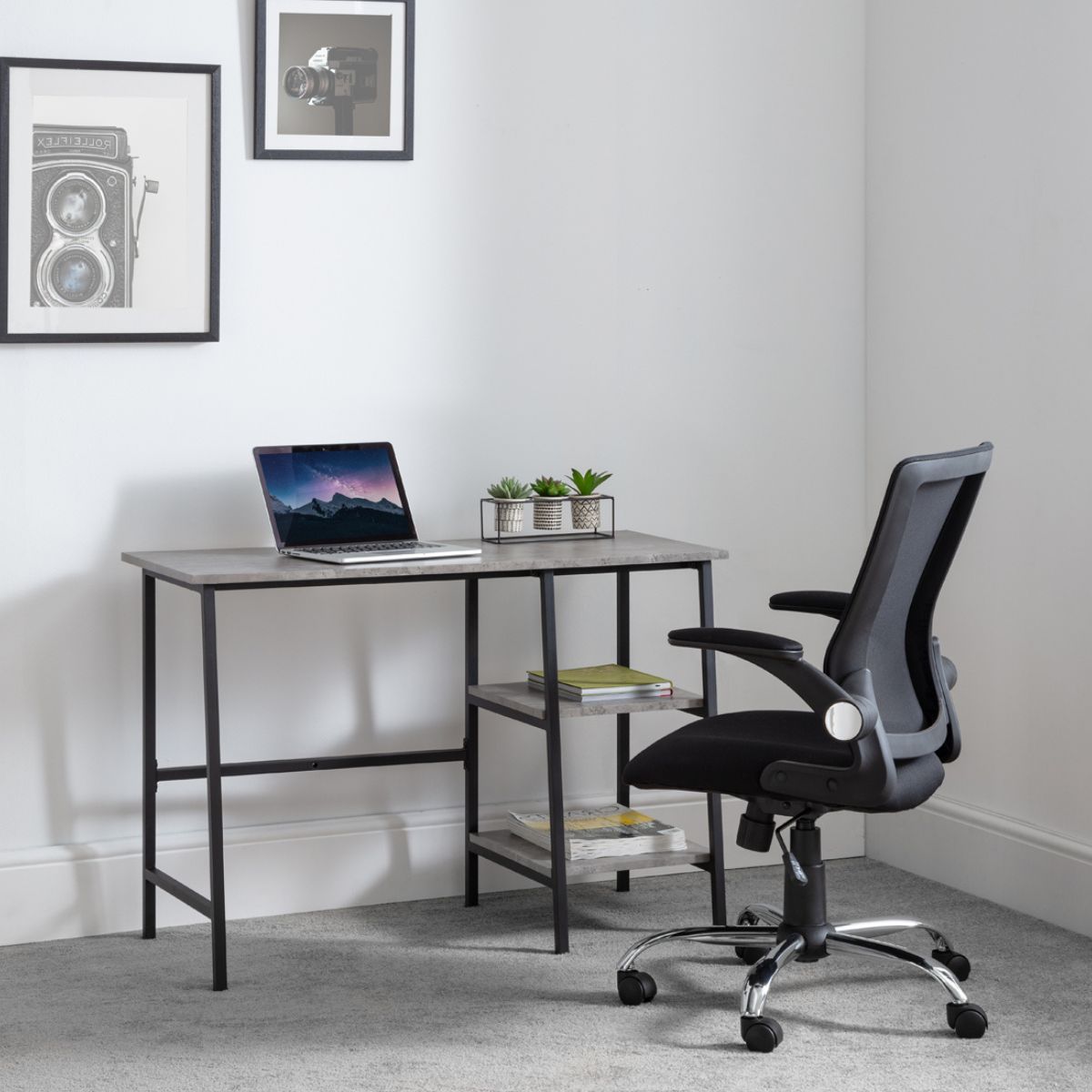 STA212 - Shay Grey Concrete Effect Desk - 6