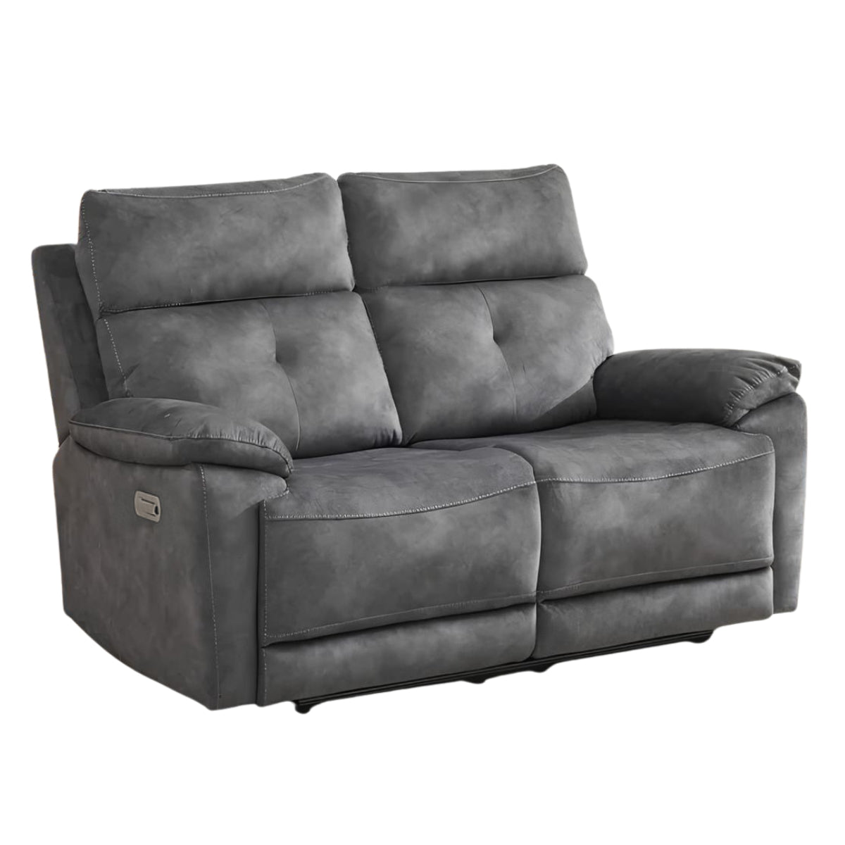 SadlerDarkGreyFabric2SeaterElectricReclinerSofa-1
