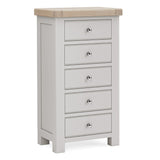 Santana Grey Oak 5 Drawer Tallboy - 1