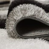 Saturn Black and Grey Abstract Diamond Pattern Rug