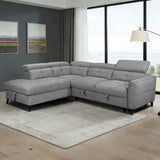Schull Grey Fabric Sofa Bed LHF - 2