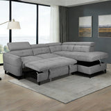 Schull Grey Fabric Sofa Bed RHF - 2