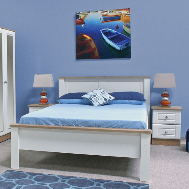 Ivory and Oak Two Tone Bed Frame