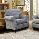 Blue Check Armchair
