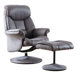 Sneem Swivel Armchair and Footstool Grey - 1