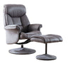 Sneem Swivel Armchair and Footstool Grey - 1