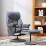Sneem Swivel Armchair and Footstool Light Grey - 1