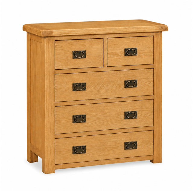 Sonia oak tall 5 drawer chest
