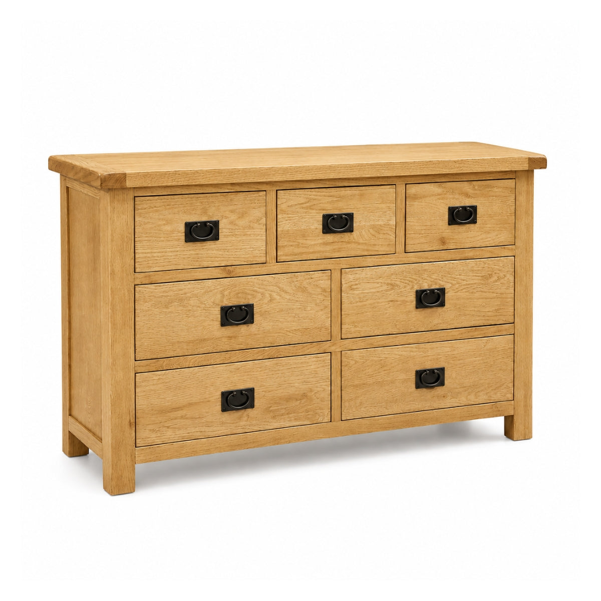Sonia oak wide 7 drawer chest