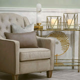 TF054 - Solomon Large Antique Gold Hurricane Candle Holder - 4