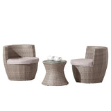 Trinidad Round Rattan Garden Bistro Set - 1