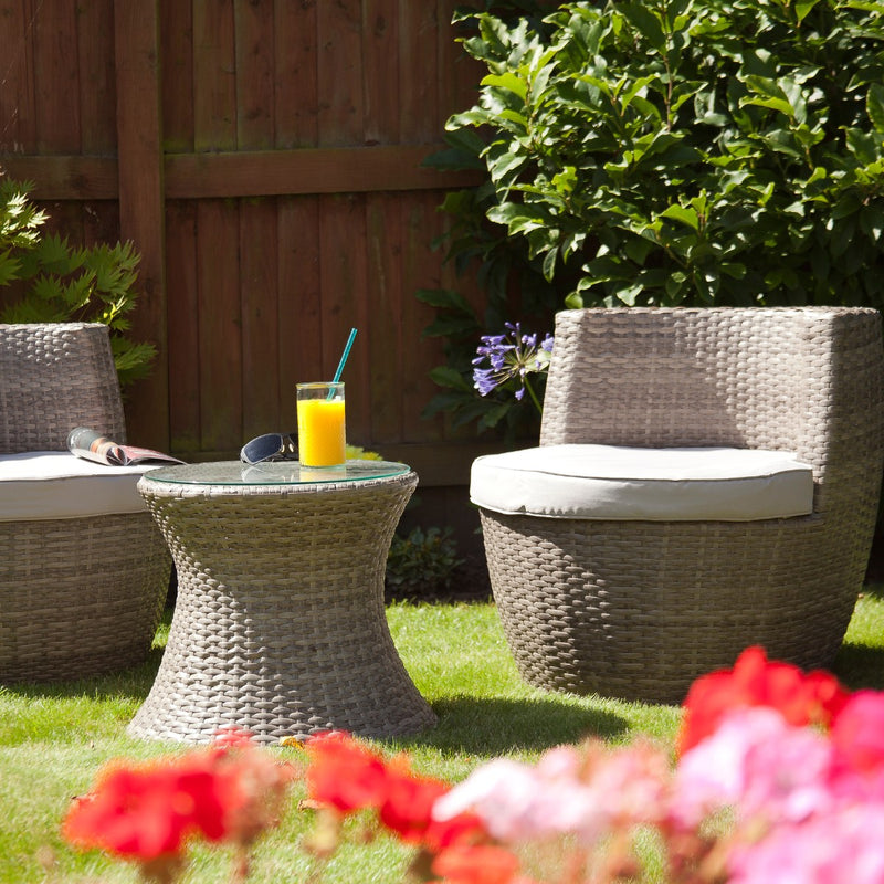 Trinidad Round Rattan Garden Bistro Set - 2
