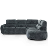 Trinity charcoal velvet sectional sofa with a right-facing chaise lounge, shown against a plain white background.