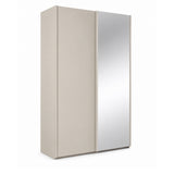 Trixie beige wardrobe with a mirror door on a white background