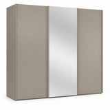 Trixie 3 door slide robe wardrobe with a mirrored door on a white background.