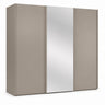 Trixie 3 door slide robe wardrobe with a mirrored door on a white background.