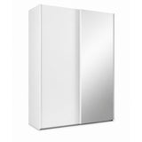 Trixie white wardrobe with two sliding doors on a white background