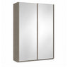 Trixie two-door mirrored slide robe, a grey frame on a white background