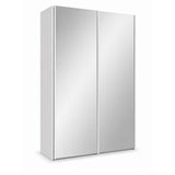 Trixie white wardrobe with mirrored doors on a white background
