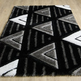 VenusAbstractBlackandGreyGeometricRug-3
