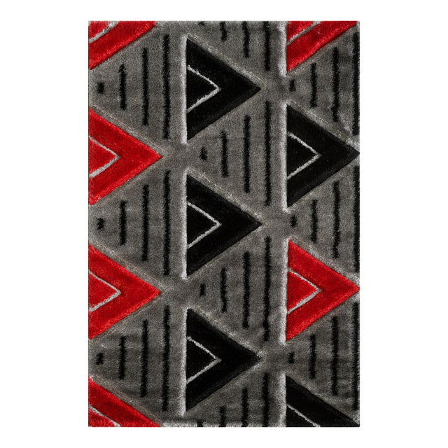 VenusGeometricGreyandRedRug-1