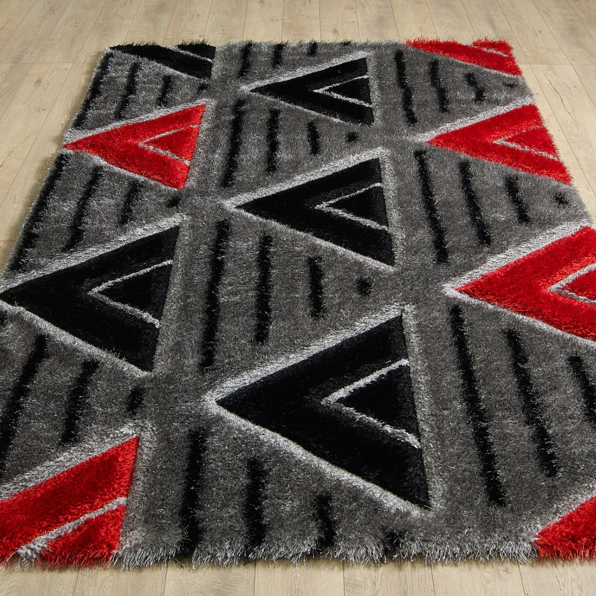 VenusGeometricGreyandRedRug-2