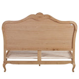 Versailles Carved Oak Bed Frame with Upholstered Headboard - 5