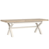 Wilson wooden table with oak top on a white background.