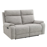 Yannis Grey Fabric 2 Seater Electric Recliner Sofa - 1