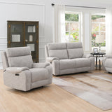 Yannis Grey Fabric 2 Seater Electric Recliner Sofa - 2