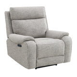 Yannis Grey Fabric Electric Recliner Armchair - 1