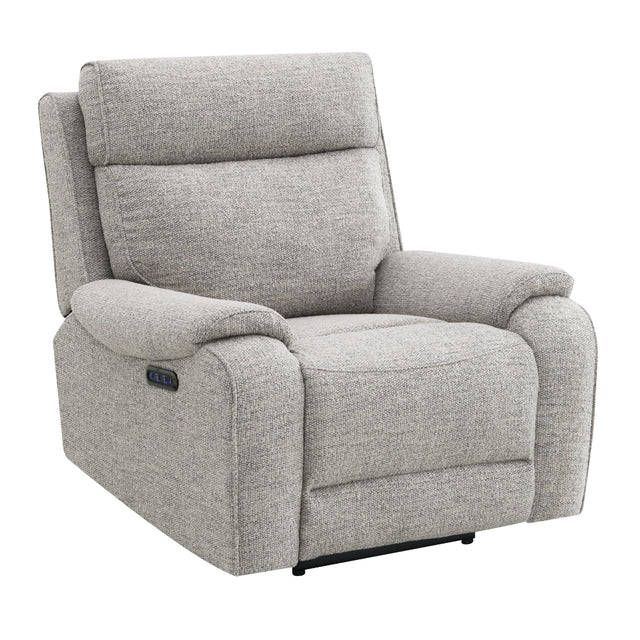 Yannis Grey Fabric Electric Recliner Armchair - 1