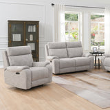 Yannis Grey Fabric Electric Recliner Armchair - 2