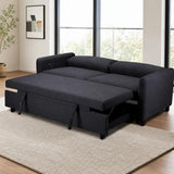 Sheila Dark Grey Pull-Out Sofa Bed fully extended