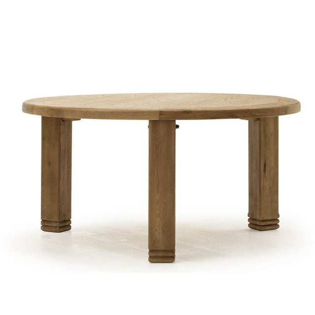 Rustic Oak Round Dining Table