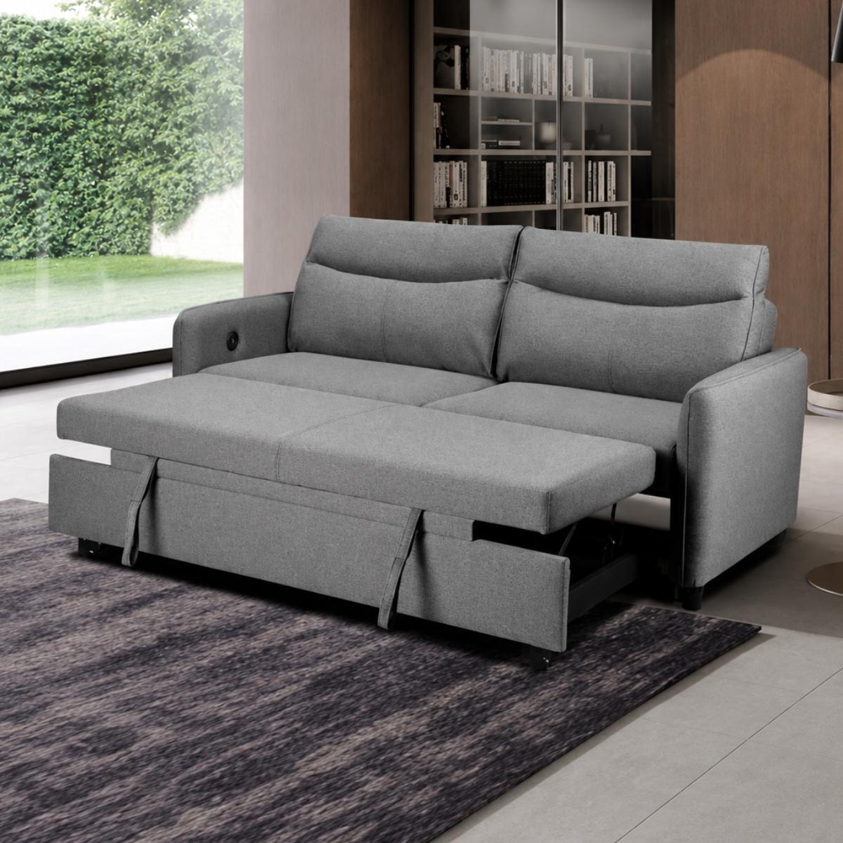 Sheila 2 Seater Light Grey Sofa Bed product view
