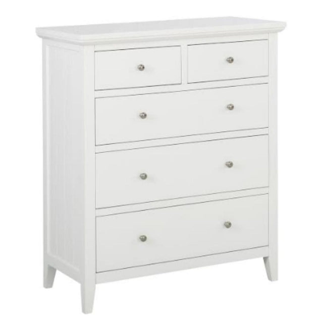 White 5 Drawer Chest of Drawers