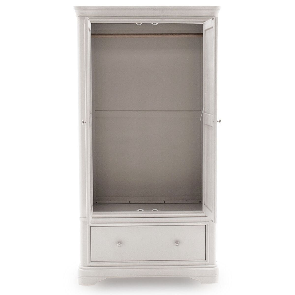 Mika 2 Door 1 Drawer Grey Wood Wardrobe