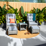 Aghadoe Garden Chairs and Footstools With Table Floor Model