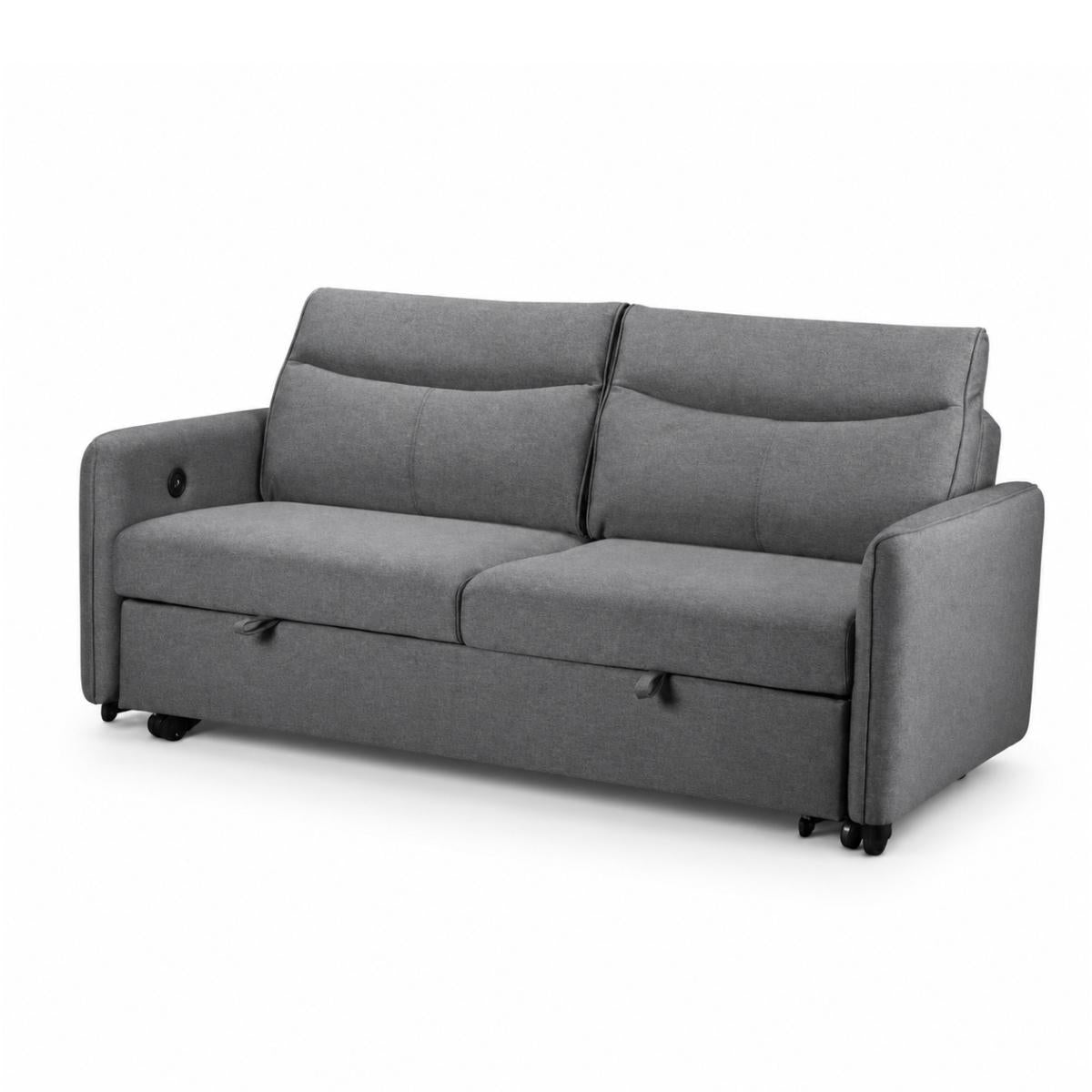 Sheila Light Grey Sofa Bed with pull-out bed extended