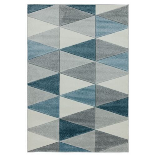 blue and grey rug