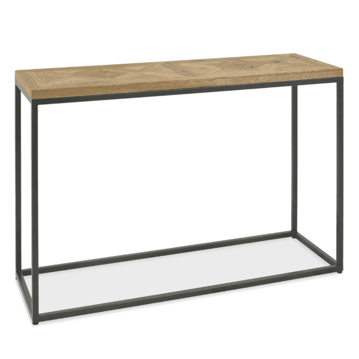 2003-19 - Inishmore Oak and Black Metal Console Table - 2