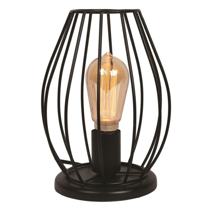 26116 - Industrial Black Cage Table Lamp - 1