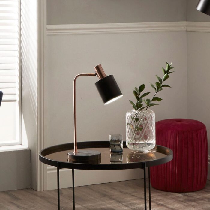 30-553-C - Antique Copper Black Desk Table Lamp - 4